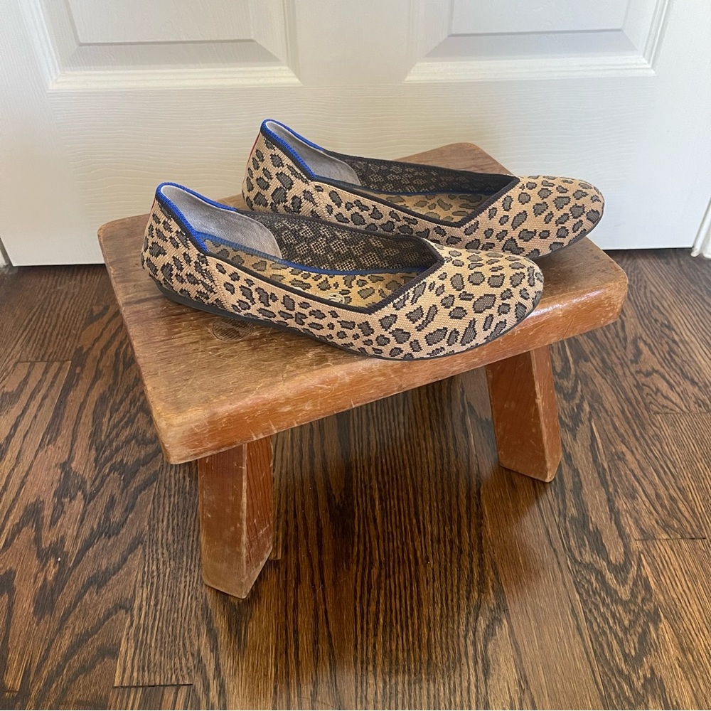Rothy’s The Flat Round Toe Spotted Leopard Tan